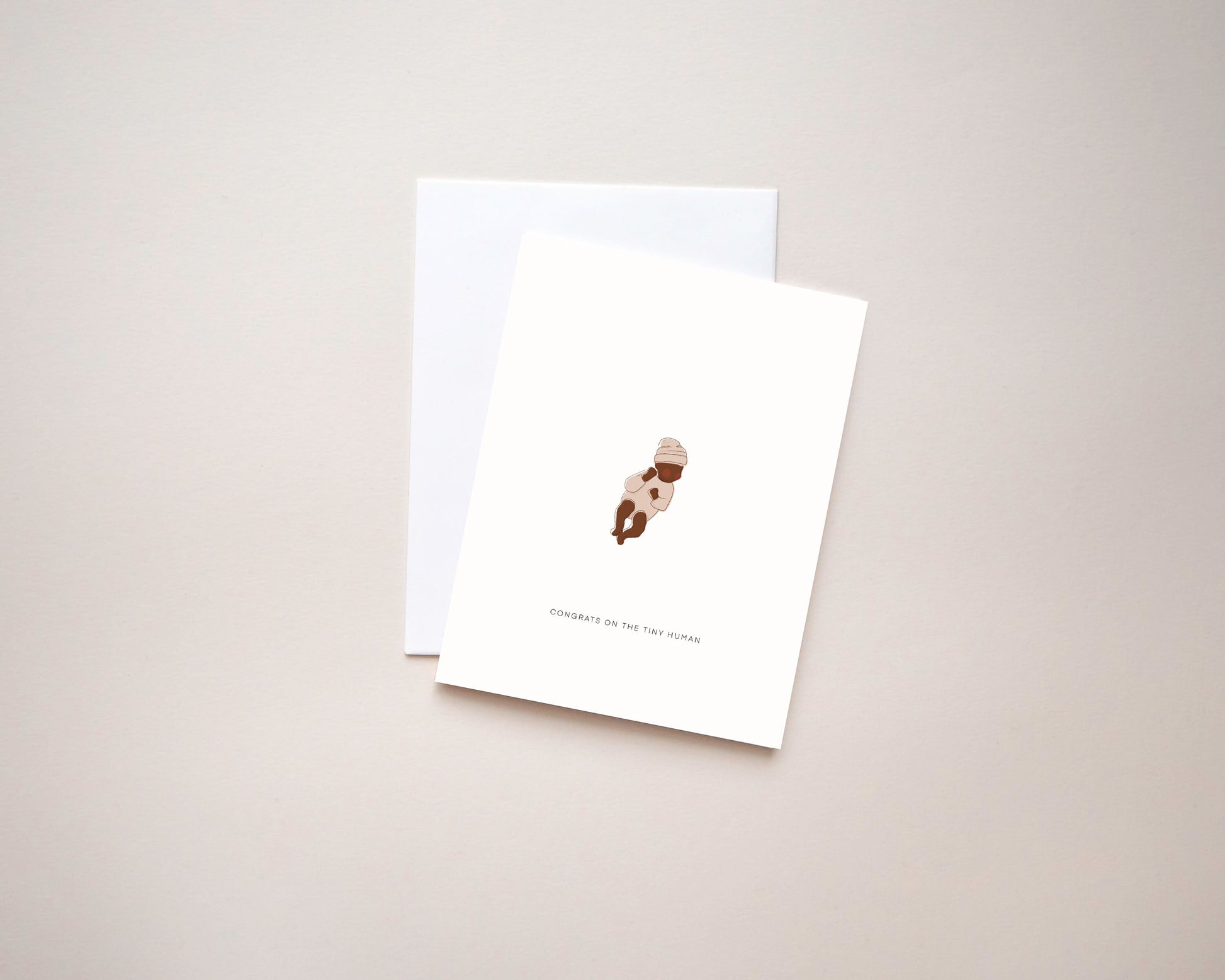 Tiny Human Card | New Baby Card | Cute Baby Card | Baby Greeting Card | Handmade Illustrated Greeting Card | Skin tone options