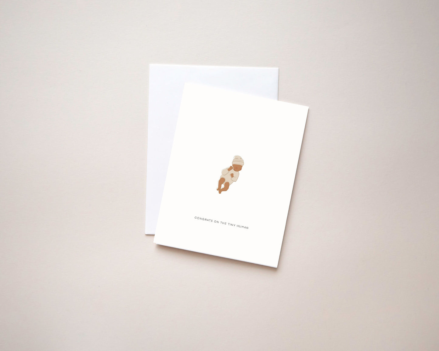 Tiny Human Card | New Baby Card | Cute Baby Card | Baby Greeting Card | Handmade Illustrated Greeting Card | Skin tone options