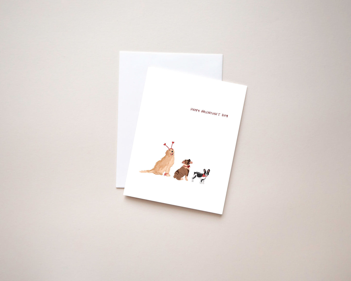 Valentine's Day Card | Valentine's Day Dogs | Dog greeting card | hand illustrated greeting card with puppies