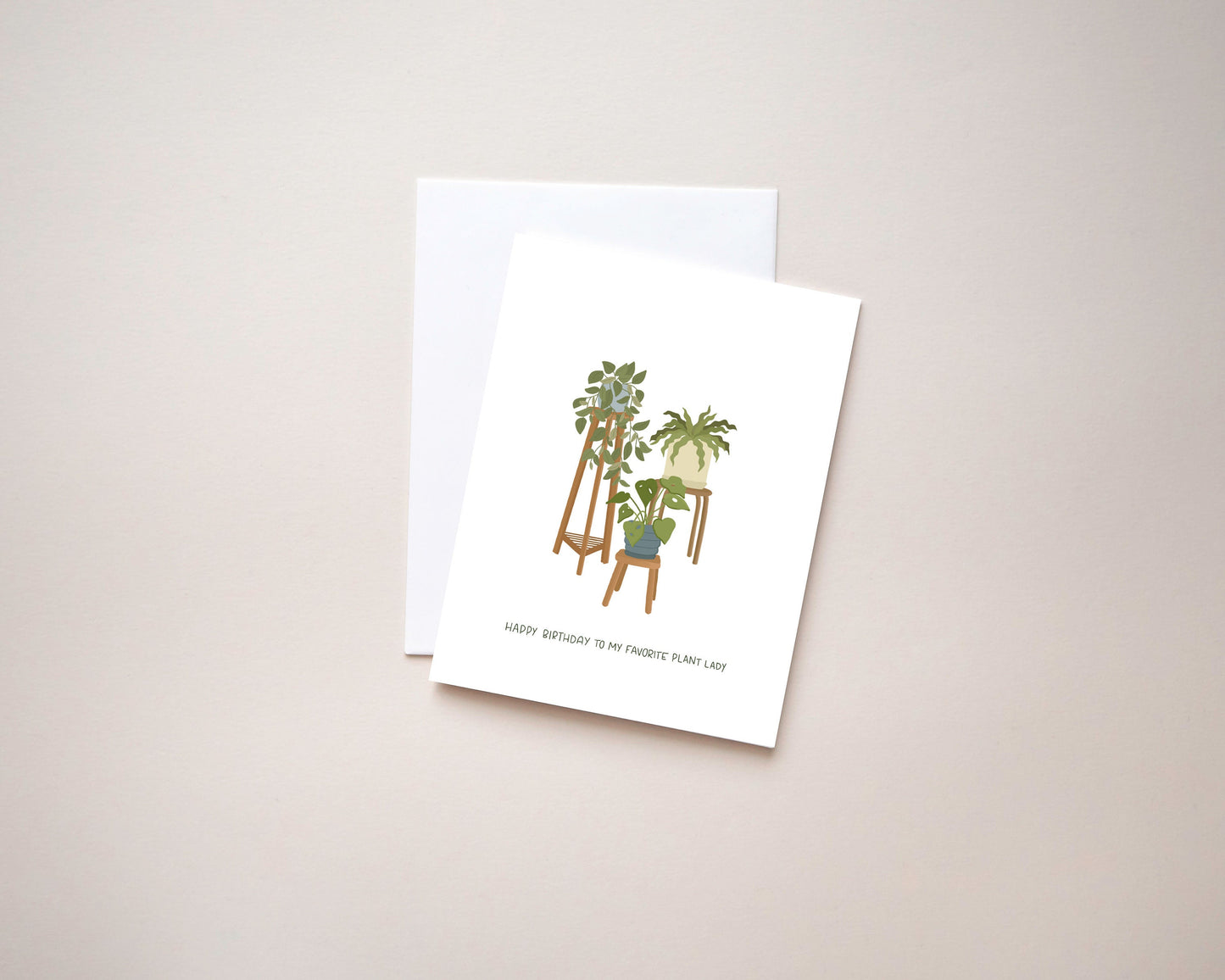 Happy birthday card | birthday plants greeting card | birthday plant lady card | handmade greeting card | illustrated plants card