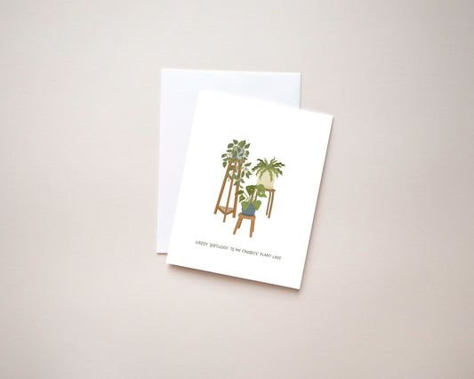 Happy birthday card | birthday plants greeting card | birthday plant lady card | handmade greeting card | illustrated plants card