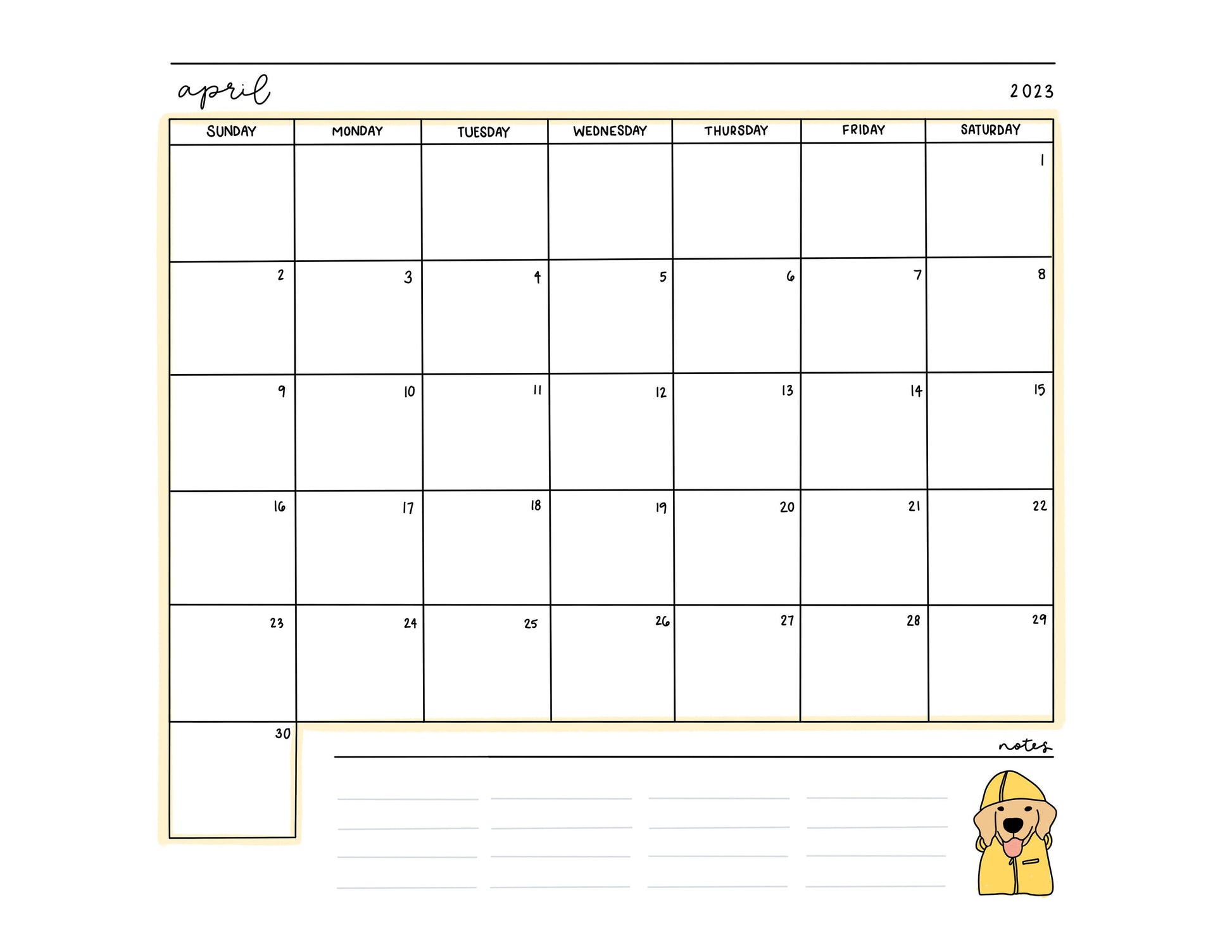 2023 Digital Calendar Sheets | Printable Calendar Sheets | Cute Digital Calendar Sheets