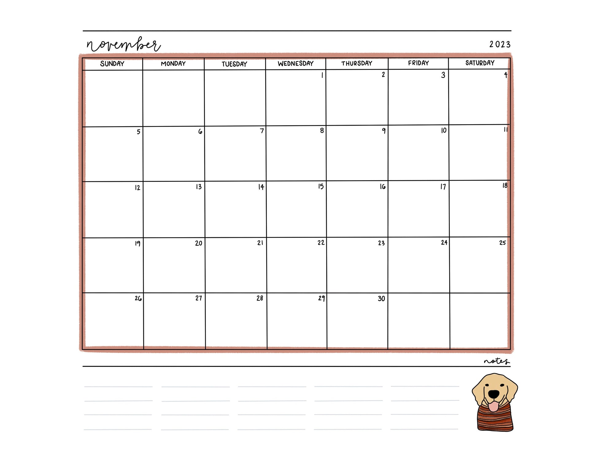 2023 Digital Calendar Sheets | Printable Calendar Sheets | Cute Digital Calendar Sheets