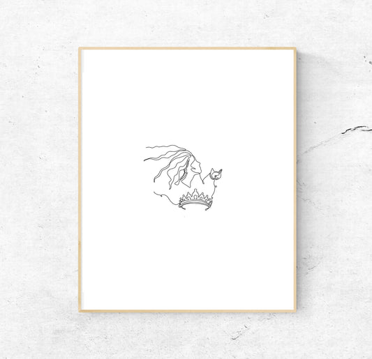 Karma Print | karma single line art | art print | 8x10 | cat art | queen art | Taylor Swift