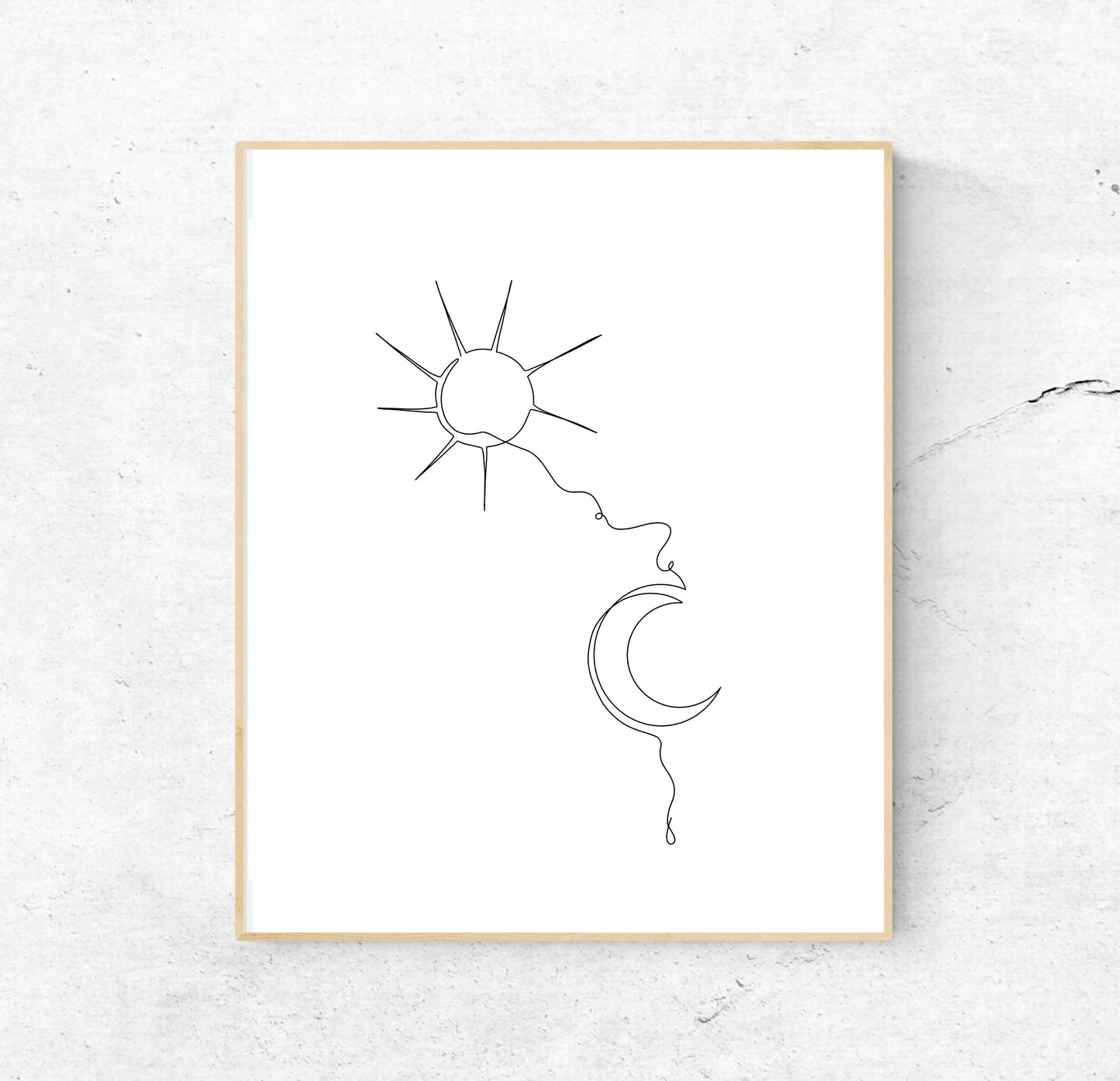 Midnight Rain Print | moon and sun single line art | art print | 8x10 | sun and moon art | Taylor Swift