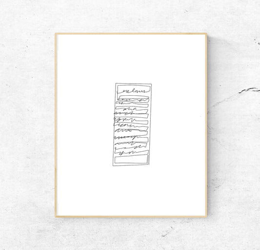Blank Space Print | Blank Space single line art | 8x10 | love art | art | wedding art | Taylor Swift