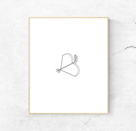The Archer Print | The Archer single line art | 8x10 | love art | art | wedding art | Taylor Swift