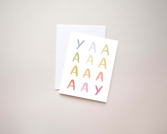Rainbow YAY Card | 4.25x5.5 Folded